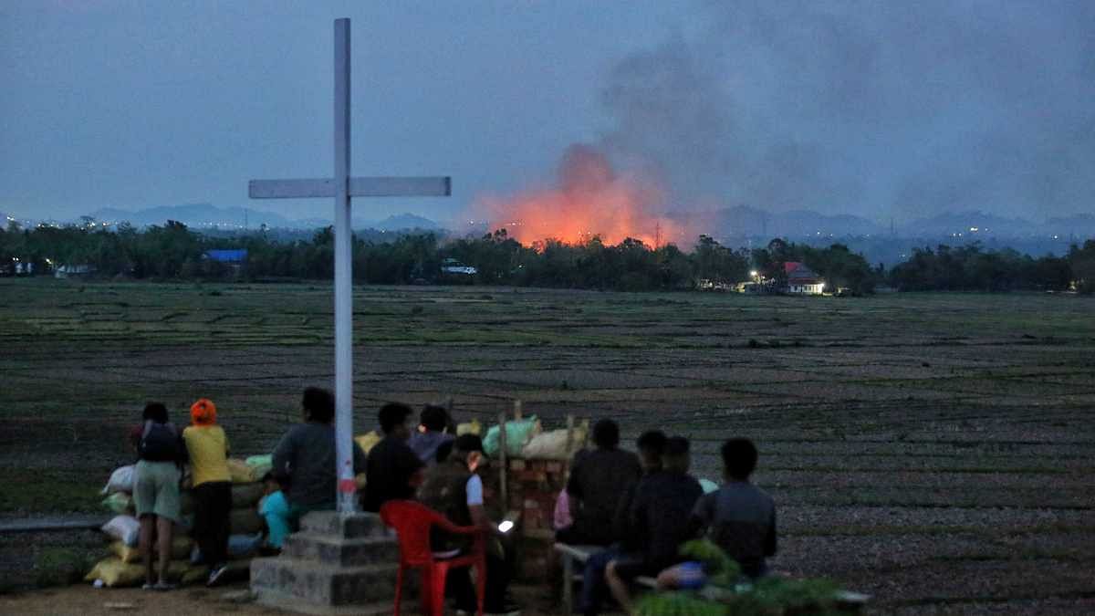 Manipur village in flames
