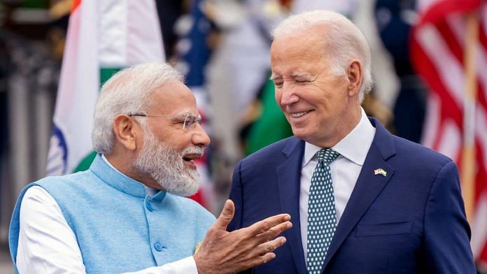 PM Modi with President Biden in the US | Photo: ANI