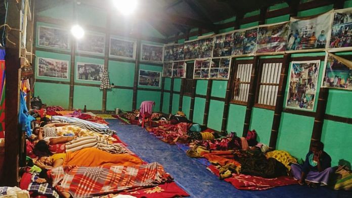 Residents fleeing violence take shelter at a community relief camp near Sugnu village, Manipur | Photo: Courtesy Thajalembi Chanu
