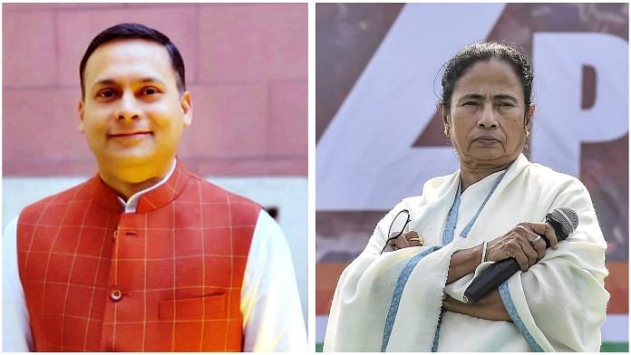 File photo of BJP's Amit Malviya and TMC supremo Mamata Banerjee | Agencies
