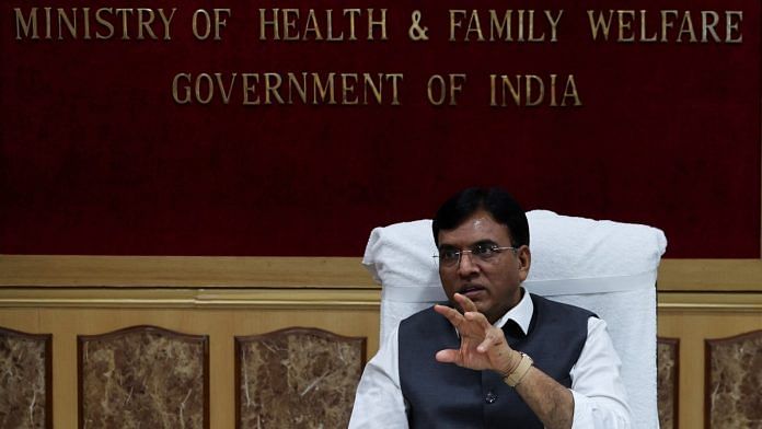 India's Chemicals and Fertilizers Minister Mansukh Mandaviya, who is also Union Minister of Health and Family Welfare at his office in Delhi | Reuters