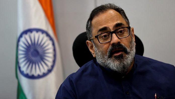File photo of Indian Deputy Minister for Information Technology, Rajeev Chandrasekhar | Reuters