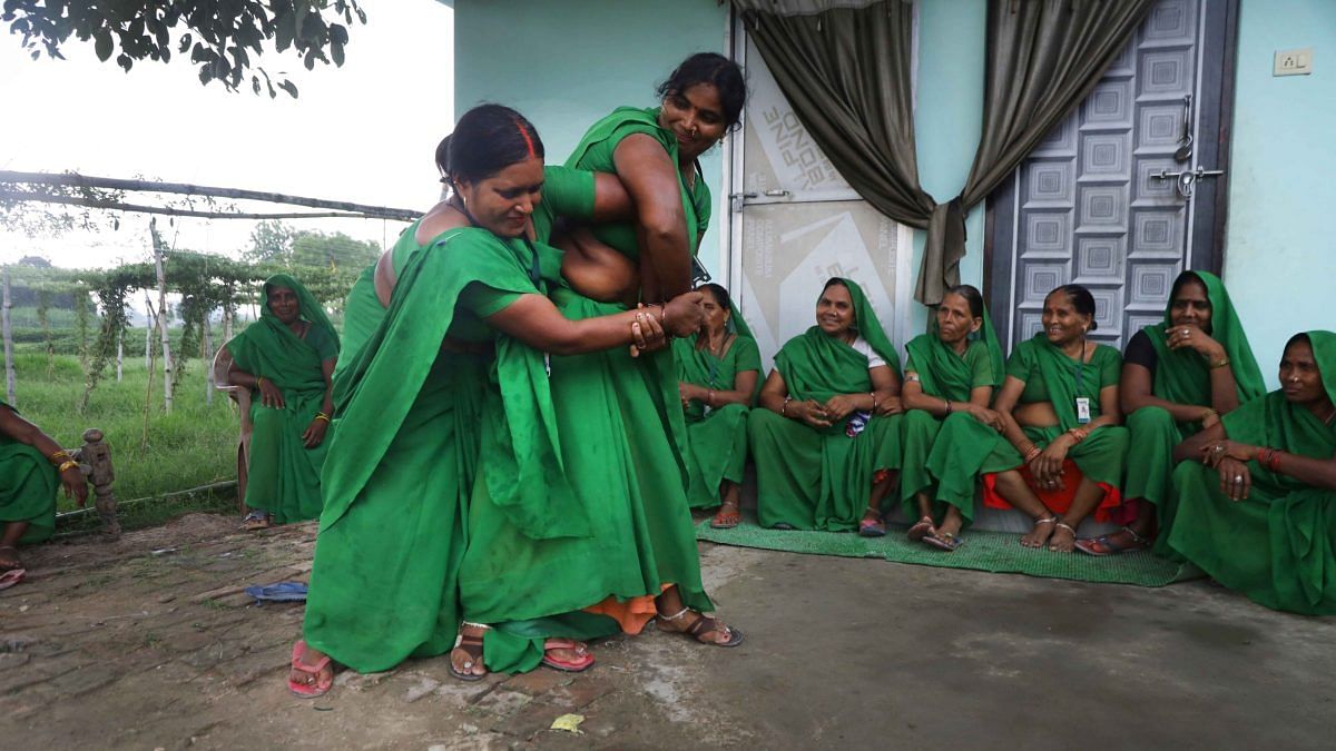 Green Army demonstrate self defence marital arts, Dewara village | Photo: Manisha Mondal | ThePrint
