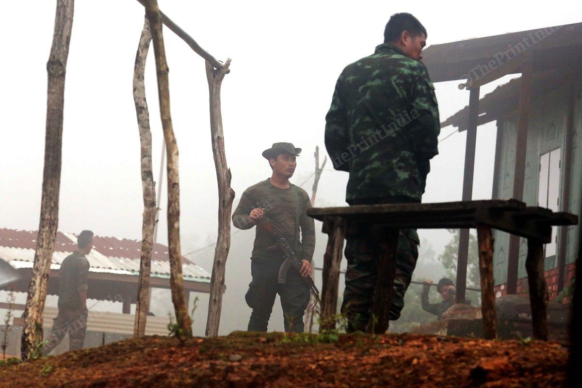 Armed SoO members stand guard at their camp | Praveen Jain | ThePrint