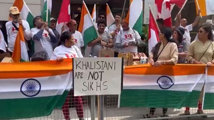 Canada: Indian community waves Tricolour outside consulate countering pro-Khalistani protesters | ANI