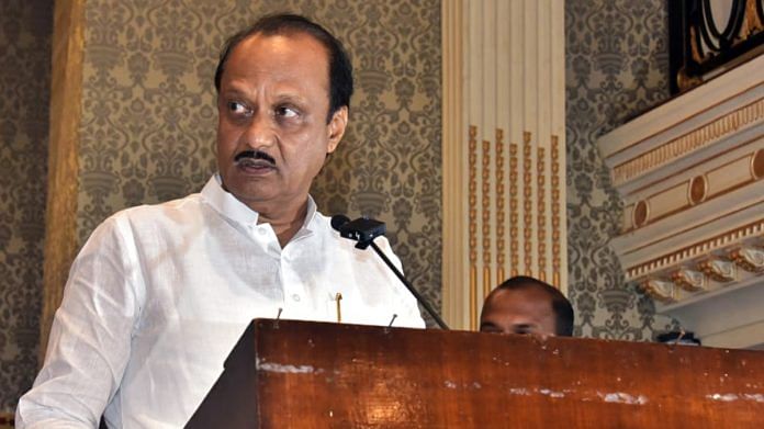 NCP leader Ajit Pawar takes oath as the second deputy CM of Maharashtra at Raj Bhavan, in Mumbai | ANI photo