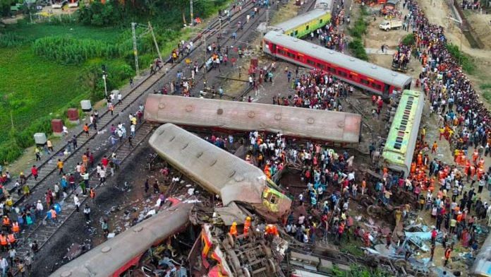 A drone view shows derailed coaches after trains collided in Balasore district in the eastern state of Odisha, India | Reuters/Stringer/File Photo