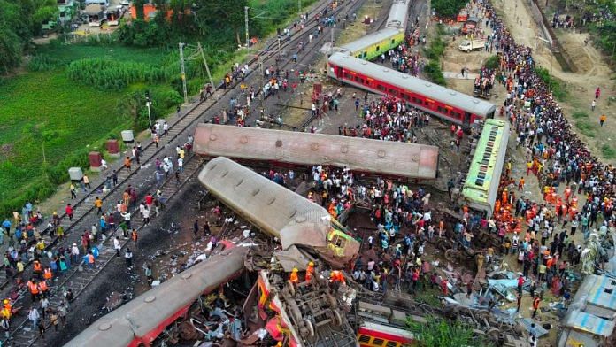 A drone view shows derailed coaches after trains collided in Balasore district in the eastern state of Odisha, India | Reuters/Stringer/File Photo