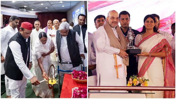 SP and BJP went all out to observe Apna Dal founder and Kurmi leader Sonelal Patel’s 74th birth anniversary, in Lucknow | Twitter | @yadavakhilesh & @AnupriyaSPatel