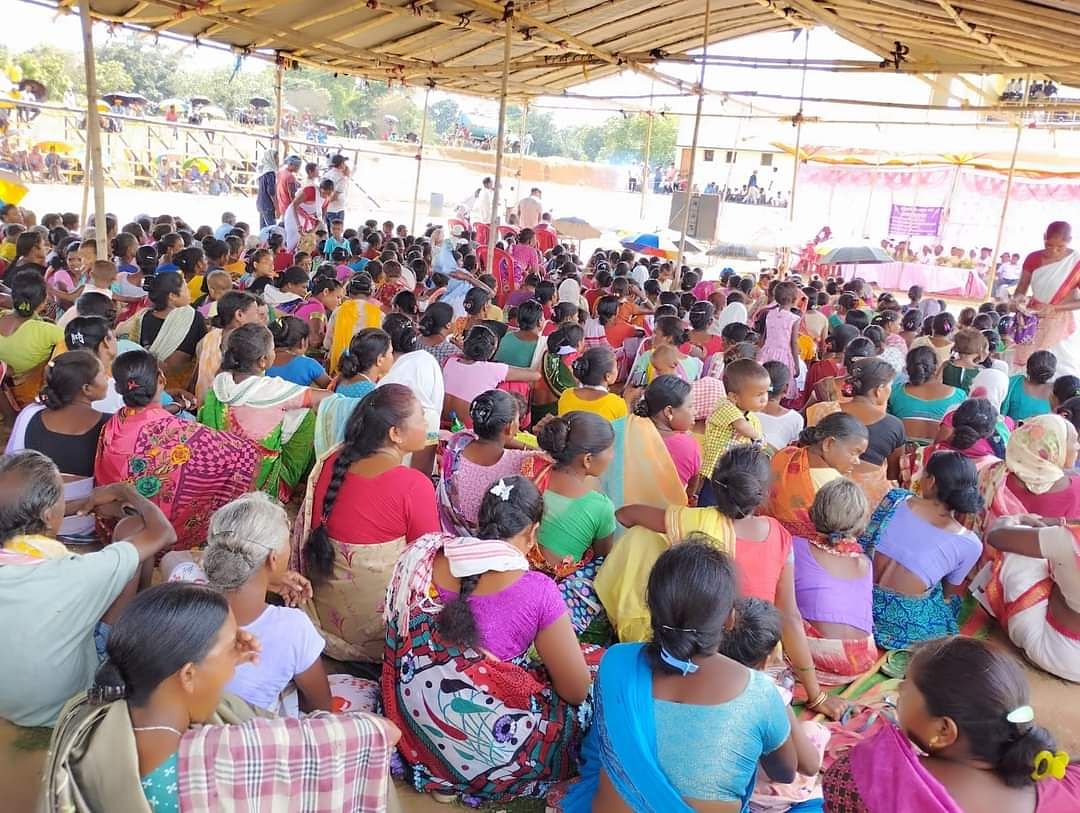 Tribal women gather at a UCC protest meeting in Khunti | Photo: By special arrangement