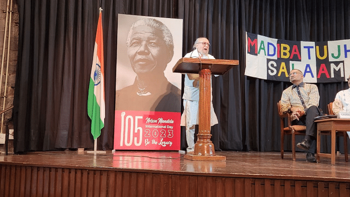 Ashis Nandy speaking at IIC, New Delhi | Rama Lakshmi/ThePrint