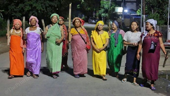A group of 'Meira Paibis', or 'torchbearers', on patrol in Imphal | Praveen Jain | ThePrint