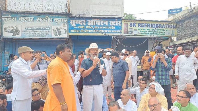 Ashok Swami at the traders' protest Tuesday | By special arrangement