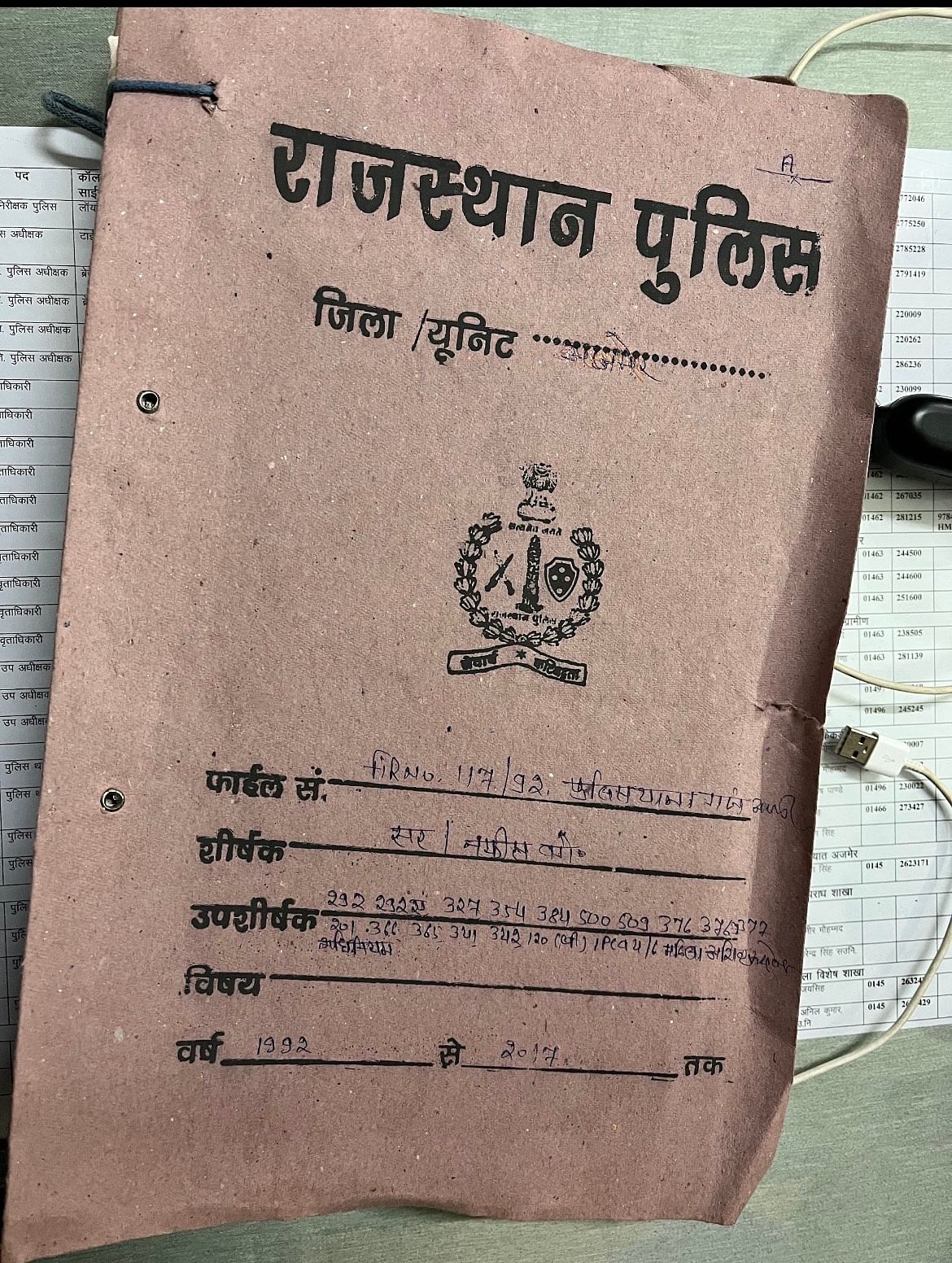 Ajmer gang rape's case file at Dargah Police station which used to be called Gunj thana back in 90s. The case diary starts with the FIR registered on 30th May, 1992 | Jyoti Yadav, ThePrint