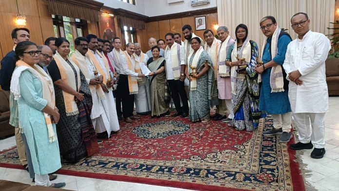 Visiting INDIA delegation meets Manipur Governor Anusuiya Uikey on Sunday | Special arrangement