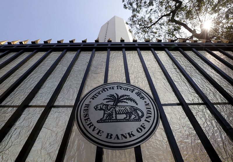 The RBI seal is pictured on a gate outside its headquarters in Mumbai | Reuters file photo