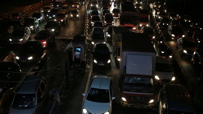 Vehicles are pictured at a toll post in Mumbai, India, August 13, 2019 | Reuters