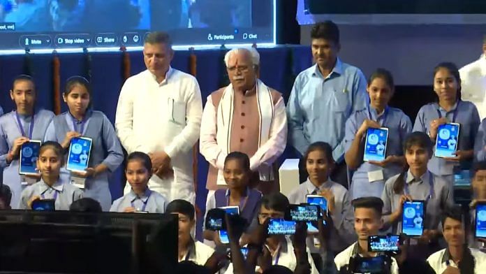 Haryana CM Manohar Lal Khattar at launch of ‘e-Adhigam' scheme on 5 May, 2022 | Youtube @Manohar Lal