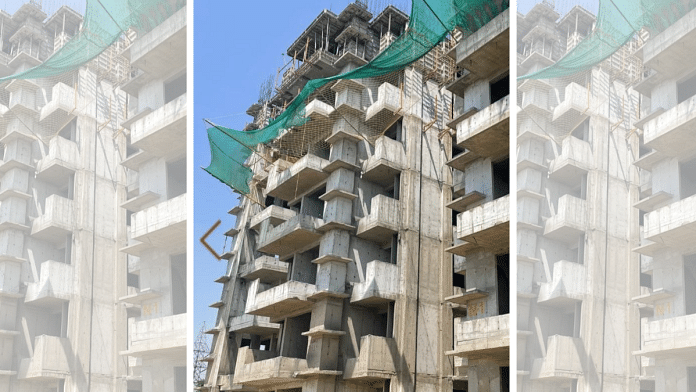 The under-construction building of the Mahira Homes project in Sector 68 Gurugram | By special arrangement