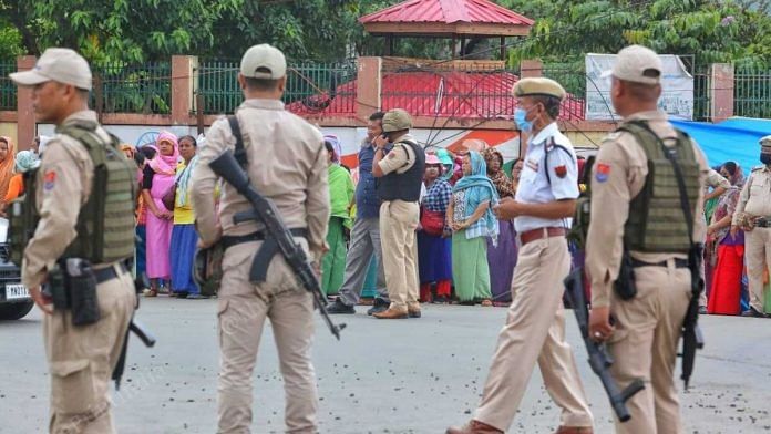 Manipur police personnel on duty | Praveen Jain | ThePrint