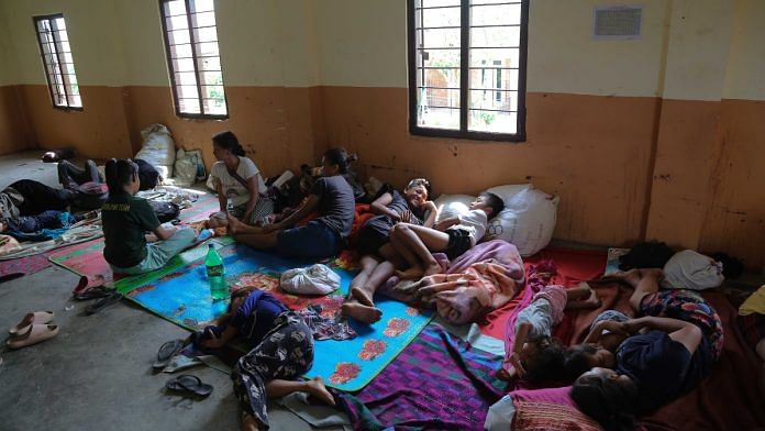 File photo of villagers from Sugnu district at a relief camp in Churachandpur | Suraj Singh Bisht | ThePrint