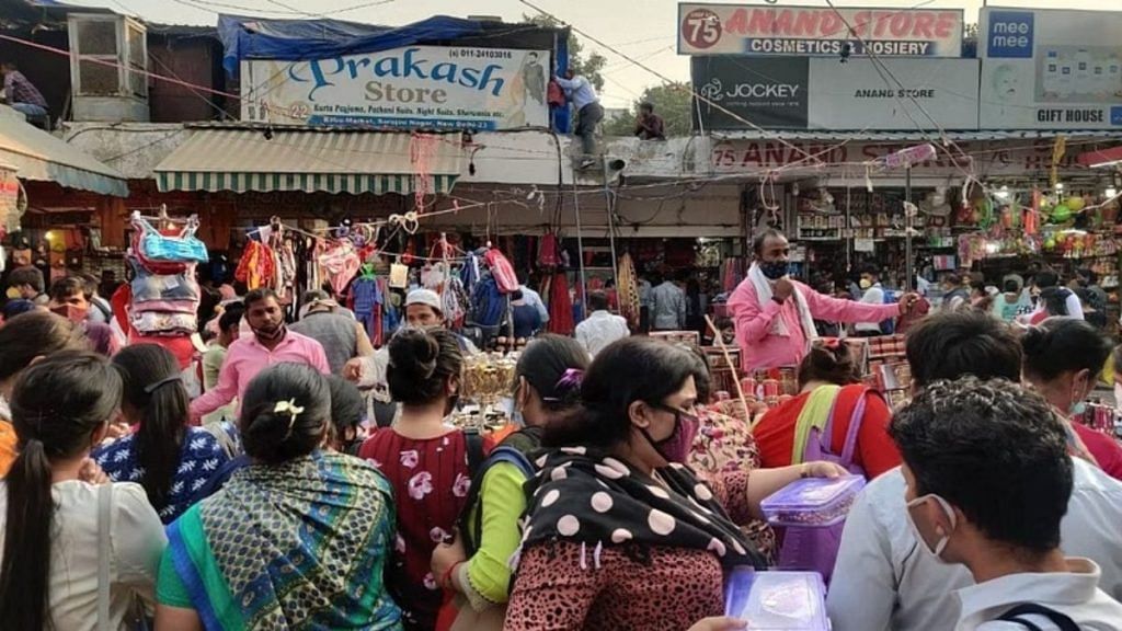 Shoppers at Delhi's Sarojini Nagar market | Representational image | Bismee Taskin | ThePrint