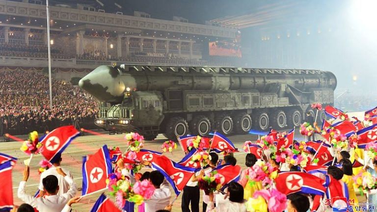North Korea shows off drones, ballistic missiles at military parade for Kim Jong Un