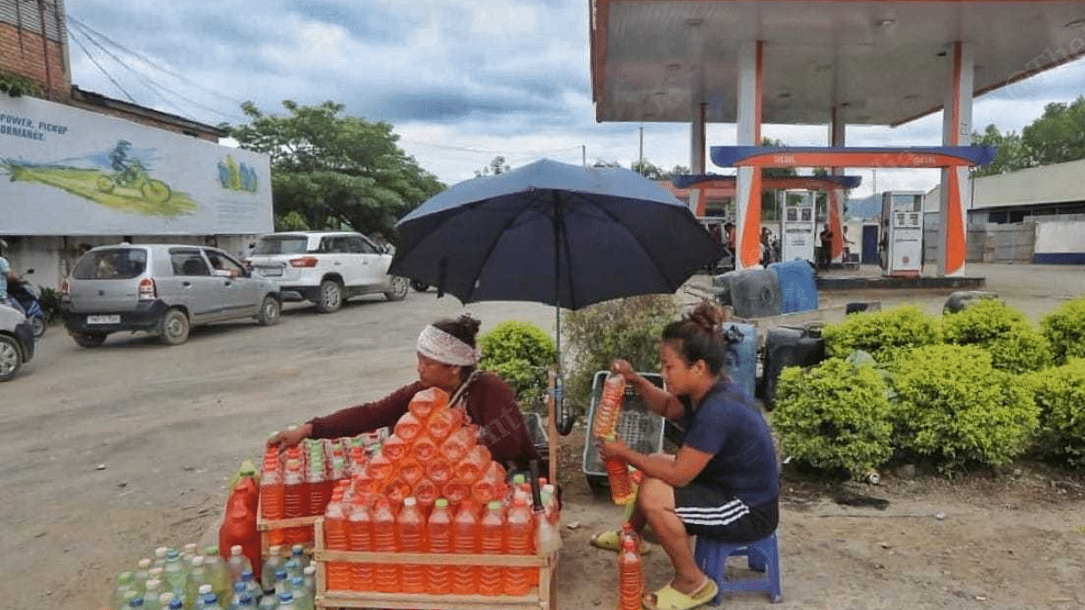 Women selling loose petrol in Churachandpur | Praveen Jain | ThePrint 