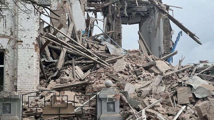 A view shows a building destroyed by a Russian air strike, amid Russia's attack on Ukraine, in Orikhiv, Zaporizhzhia region, Ukraine July 10, 2023 | Reuters