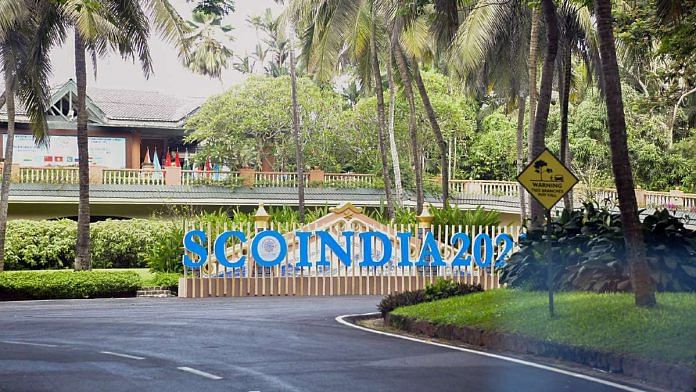 Signage reading 'SCO India 2023' during the Shanghai Cooperation Organisation (SCO) Foreign Ministers' meeting in Goa this May | Representational image | ANI