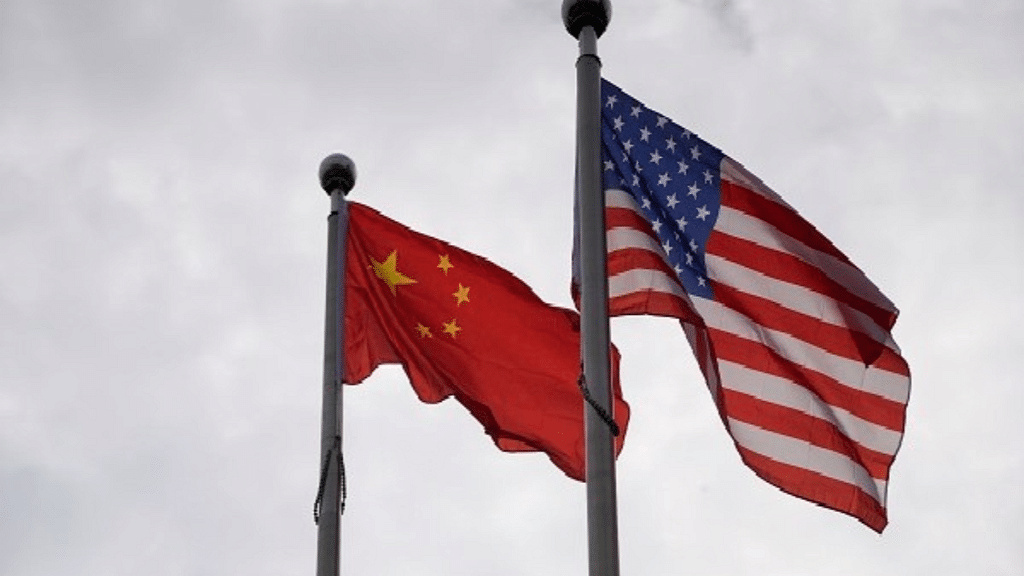 File photo of US and China flag