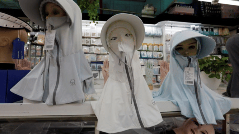 Facekinis become the coolest fashion choice in China as temperatures break records
