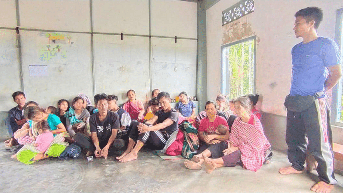 Displaced Kuki families from Manipur in one of the camps set up in Mizoram's Kolasib district | By Special Arrangement