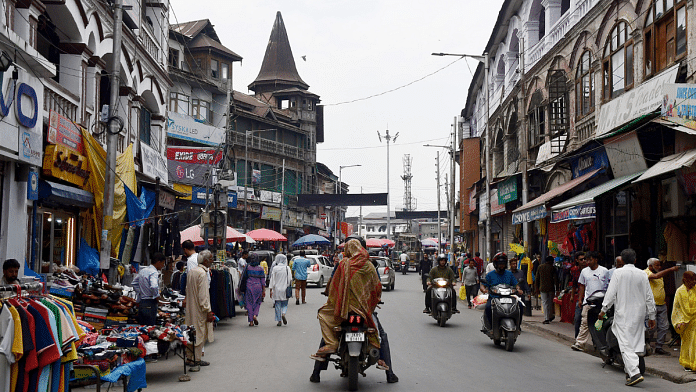 File photo of Lal Chowk on the third anniversary of the abrogation of Article 370 in Srinagar | ANI