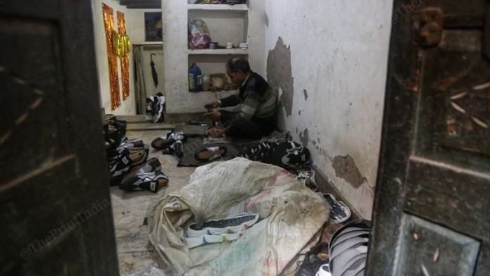 A shoe workshop in Chakki Pat, Agra | Photo: Manisha Mondal/ThePrint