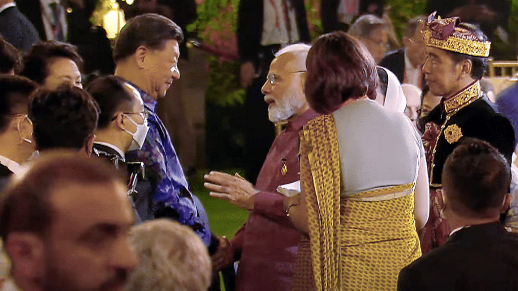 File photo of Prime Minister Narendra Modi with Chinese President Xi Jinping at G20 summit in Bali | ANI