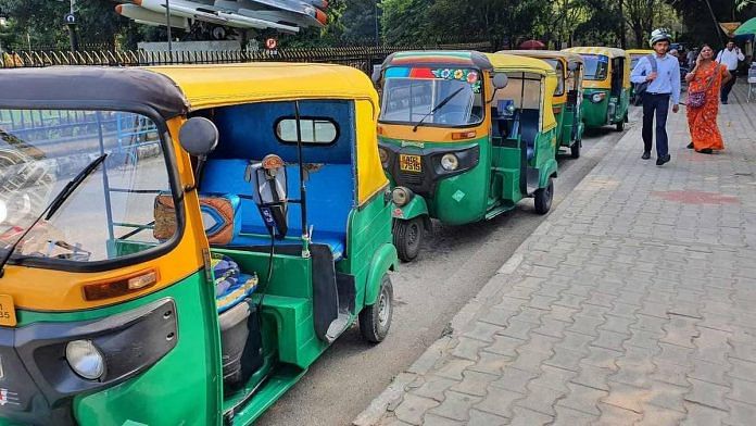 Autos lined up in Bengaluru | Sharan Poovanna | ThePrint