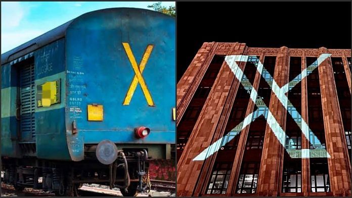 The picture shared by South Western Railway (left) and Twitter Inc. headquaters in San Francisco (right) | Images via Twitter: @SWRRLY/@elonmusk