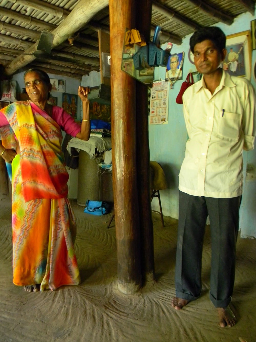 Gangaben, wife of Kanjibhai's nephew and her son Dinesh in Kanjibhai's house at Ponsara. The house was demolished a few months after this photo was taken | Photo by Urvish Kothari, 10 June 2012