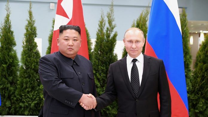 North Korean leader Kim Jong Un shakes hands with Russian President Vladimir Putin in Vladivostok, Russia | Reuters