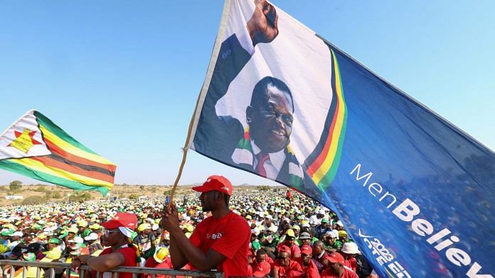 Supporters of President Emmerson Mnangagwa's ruling ZANU-PF party attend the party's last rally in Shurugwi, located in the Midlands Province of Zimbabwe | Reuters