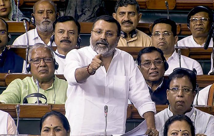 BJP MP Nishikant Dubey speaks in Lok Sabha during the ongoing Monsoon Session in New Delhi | ANI