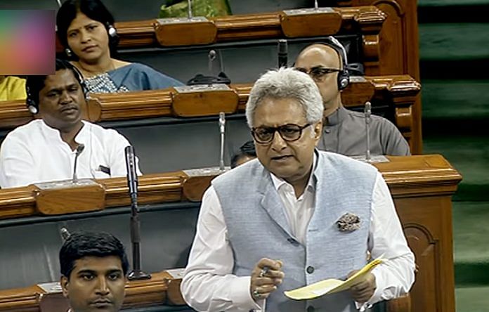 BJD MP Pinaki Misra speaks during the discussion on no-confidence motion against the Modi government in the Lok Sabha | ANI