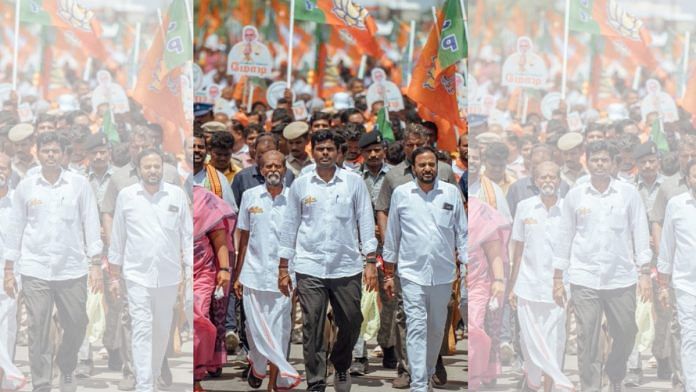 Tamil Nadu BJP chief K. Annamalai on his yatra | Twitter: @annamalai_k