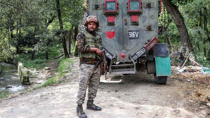 A cordon-and-search operation being conducted in the higher reaches of the Halan forest area of Kulgam district in south Kashmir Saturday, following inputs about the presence of terrorists | Representational image | ANI