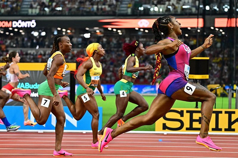 Athletics-American Richardson claims world gold in women's 100m ...