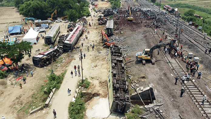 File photo of the site of Balasore accident that claimed over 290 lives | ANI
