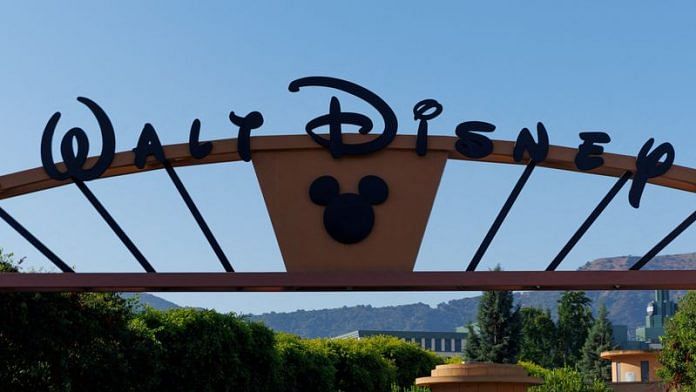 A sign is shown at one of the entrances to Disney Studios in Burbank, California, U.S., July 25, 2023 | Reuters