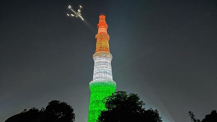 In its 10-minute duration, the light show at Qutab Minar celebrates the culture and traditions of 21 chosen villages. | Manisha Mondal | ThePrint