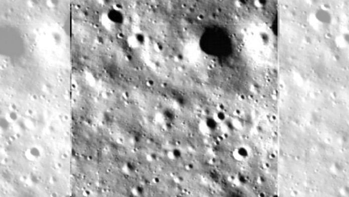 Image of Moon's surface clicked during lander's descent | X: @isro